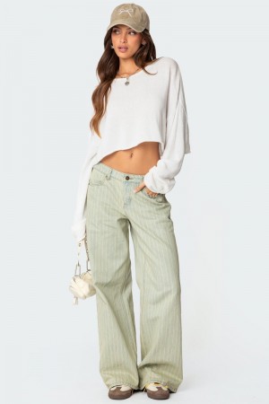 Edikted Lannah Textured Low Rise Jeans Mix | USA IF059265G4