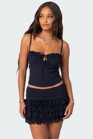 Edikted Maisie Lacey Cupped Corset Cream | USA YQ466616O8