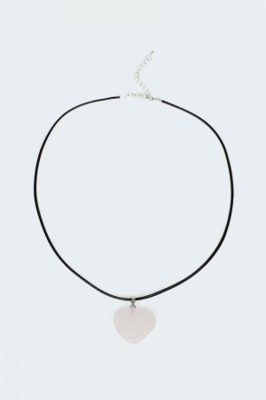 Edikted Marble Heart Cord Necklaces Burgundy | USA UC777317U4