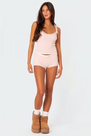 Edikted Mariana Pointelle Micro Shorts Black | USA IL184298B4