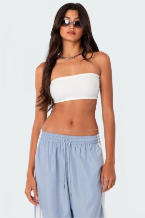 Edikted Marley Bandeau Strapless Tops White | USA RC727812K5