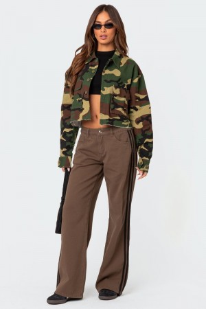 Edikted Mattie Slouchy Low Rise Jeans Olive | USA CQ174797K6