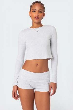 Edikted Meg Long Sleeve Tops Black | USA GG174687F9