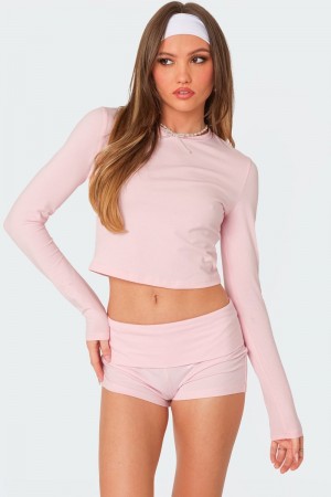 Edikted Meg Long Sleeve Tops Black | USA PI004420M5