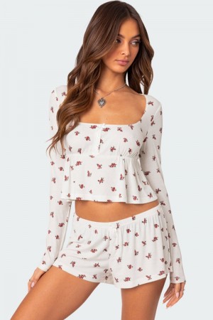 Edikted Meliora Ribbed Crop Tops White | USA FJ245094I6
