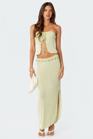 Edikted Milan Slitted Maxi Skirts Black | USA BA989348J4