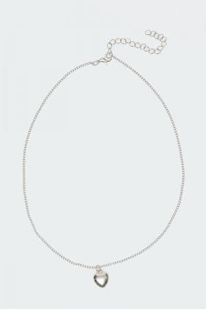 Edikted Mini Heart Pendant Necklaces Silver | USA OK075797C2