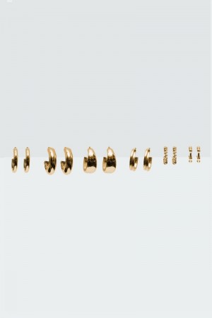 Edikted Mini Hoop Pack Earrings Gold | USA KR809630I9