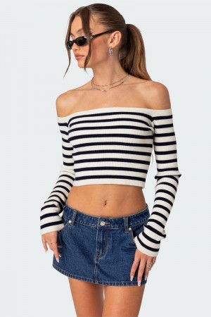 Edikted Miranda Off Shoulder Knitted Tops Mix | USA EJ208330P2
