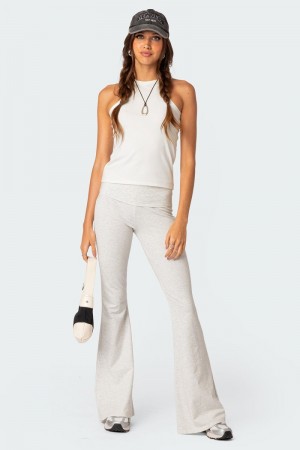 Edikted Naomi Flared Leggings Pants Black | USA ZH167346X6