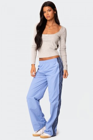 Edikted Nikki Nylon Pants Blue | USA ZB068826M6