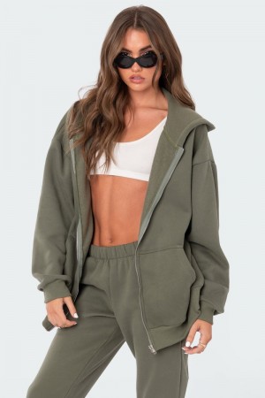 Edikted Nova Oversized Hoodie Long Sleeve Tops Black | USA KC885688P2