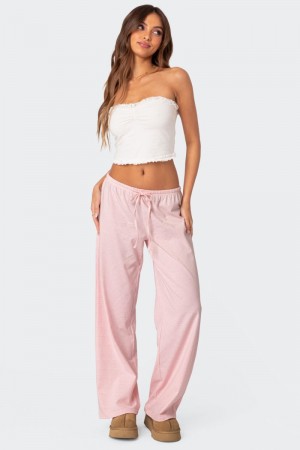Edikted Olivia Striped Loose Fit Pants Blue And White | USA FA654505P6