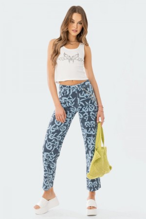 Edikted Our Tribe Wide Jeans Blue | USA VM960376Z2