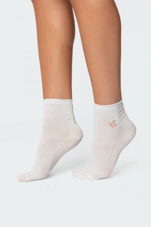 Edikted Petal Princess Socks Cream | USA OV443234R5