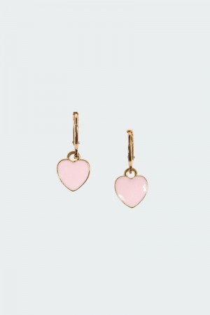 Edikted Pinky Heart Earrings Gold | USA NX787298D5