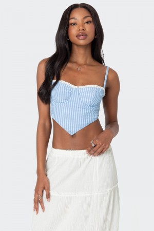 Edikted Puckered Triangle Corset Light Blue | USA UC245654H8