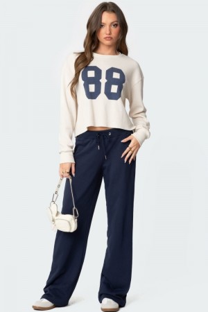 Edikted Quinn Straight Leg Sweatpants Light Blue | USA MS287028C7