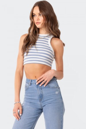 Edikted Racer Back Cropped Tank Top Mix | USA YO085758W1