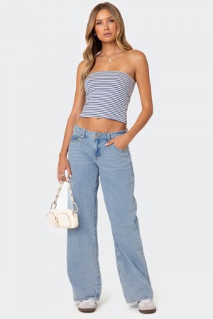 Edikted Raelynn Washed Low Rise Jeans Black Washed | USA GX544694S9