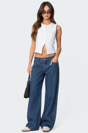 Edikted Raelynn Washed Low Rise Jeans Black Washed | USA GA912521L4