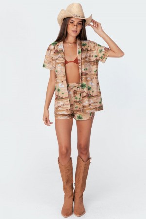 Edikted Resort Printed Shorts Mix | USA OH818121G0