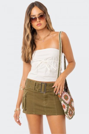 Edikted Reva Strapless Strapless Tops Brown | USA CZ623132Y1