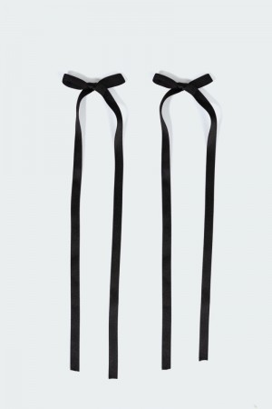 Edikted Ribbon Hair Clip Pack Hair Accessories Black | USA PN622722D8