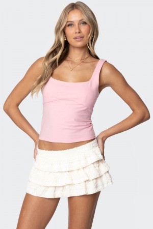 Edikted Ronda Bow Back Tank Top Light Blue | USA RX338063B2