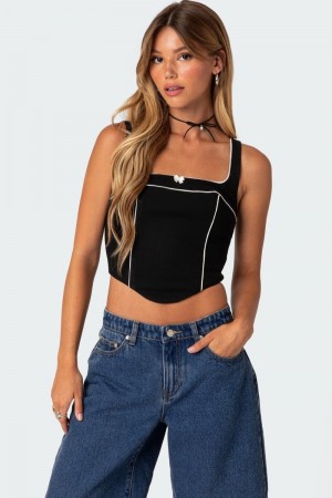 Edikted Sailor Corset Black | USA OT104420G6