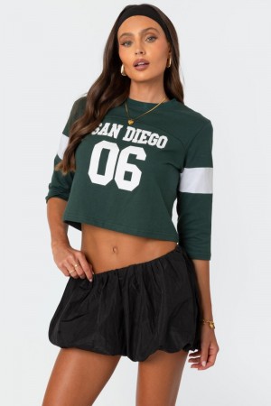 Edikted San Diego T Shirt Graphic Tops Dark Green | USA VC842904L5