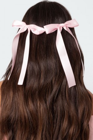 Edikted Satin Ribbon Hair Clip Pack Hair Accessories Light Pink | USA FD718461V6