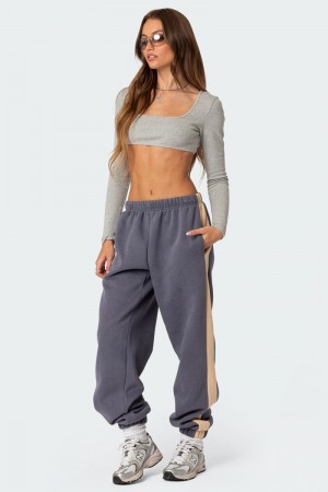 Edikted Saturn Oversized Sweatpants Pants Blue | USA JW598589B4