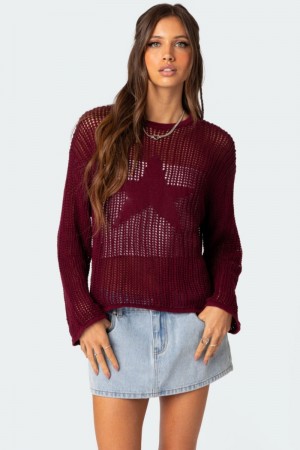 Edikted Seeing Stars Oversized Sweater Black | USA UX574907M6