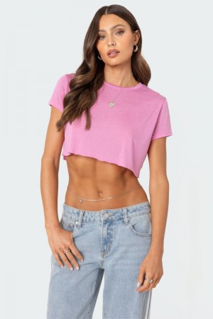 Edikted Seville Cropped T Shirts Black | USA UH019531H7
