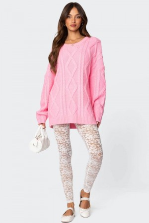 Edikted Sheer Lace Leggings Pants White | USA LK162026M7