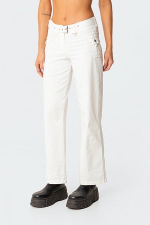 Edikted Sia Low-Rise Cargo Pants Black | USA BG198009B3