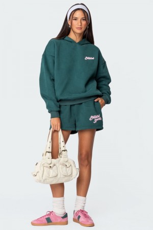 Edikted So Sporty Sweat Shorts Green | USA LV801240V1