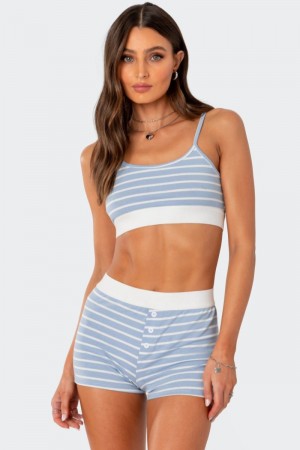 Edikted Solene Bra Crop Tops Black And White | USA SO469426F8