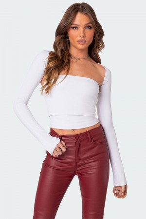 Edikted Sora Two Piece Shrug Long Sleeve Tops White | USA HY673287Q4
