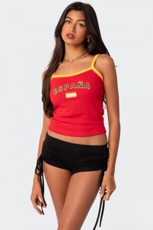 Edikted Spain Tank Graphic Tops Red | USA KR132383I0