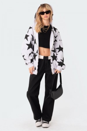 Edikted Star At Me Oversized Hoodie Gray Melange | USA DF295739J8