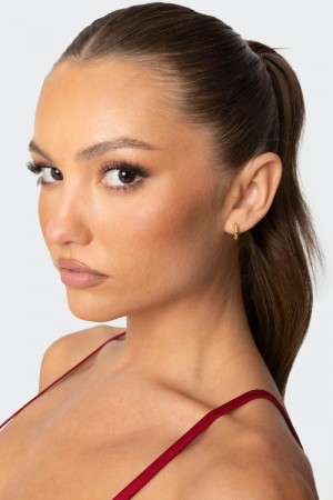 Edikted Stardust Mini Hoop Earrings Gold | USA IC963396M2