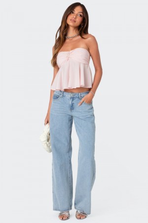 Edikted Starfish Strapless Strapless Tops Green | USA IU448654B2