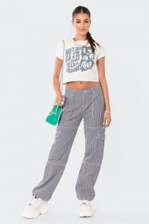 Edikted Stripe Out Cargo Pants Mix | USA DX806500J3