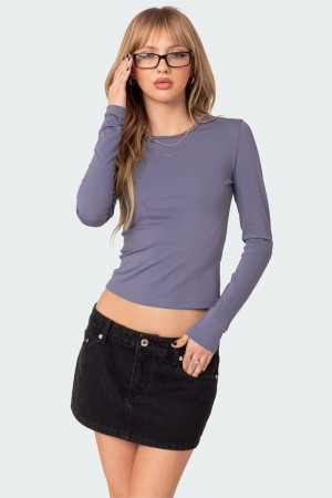 Edikted Tay Long Sleeve Tops Black | USA PX076267X0