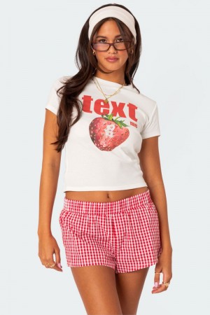 Edikted Text Me T Shirt Graphic Tops White | USA LB772547I5