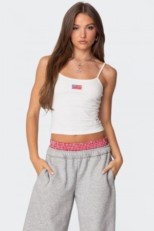 Edikted USA Tank Graphic Tops Black | USA YO926462C9