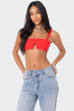 Edikted Valeria V Crop Tops Black | USA SN668276A1