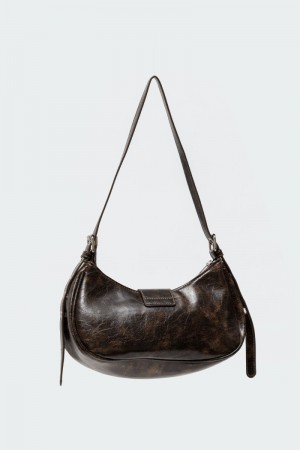 Edikted Washed Faux Leather Buckle Bags Brown | USA IN147344A8
